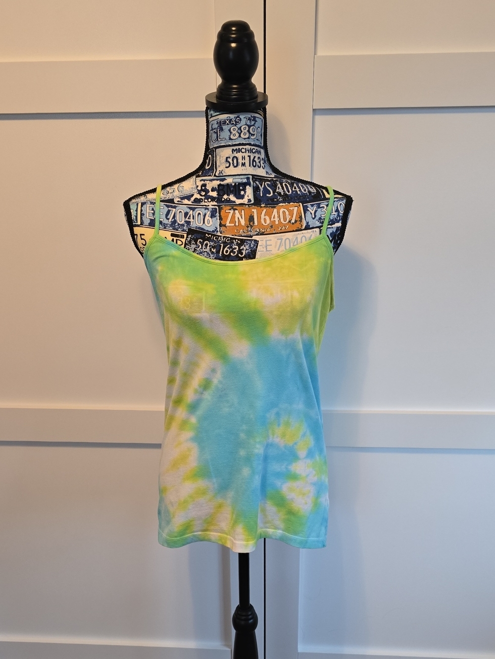 Blue & Green Tie-Dye Spaghetti Strap Cami